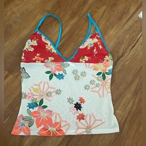 Y2K Vintage Calme Mixed Polyester Fabric Tank Top Large